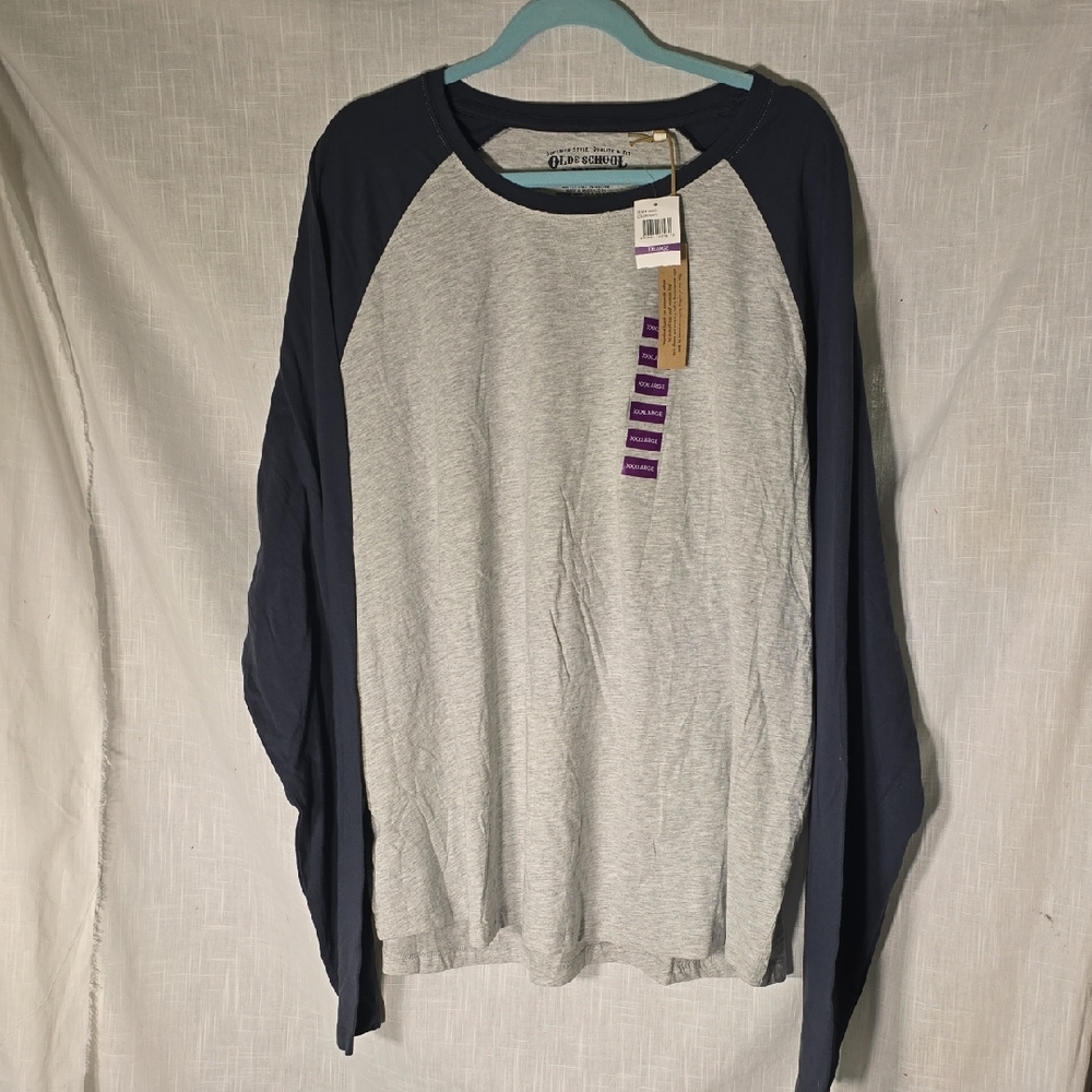 Olde School Brand Glade Gray and Navy 3X Shirt NWT